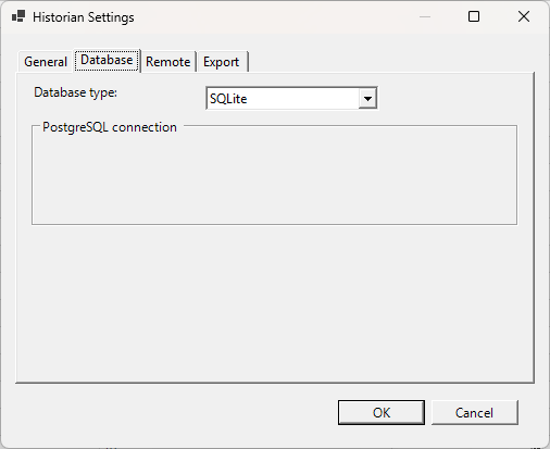 Historian database selection