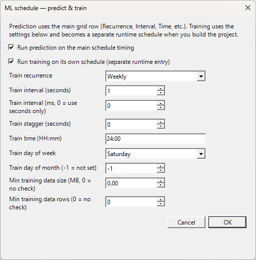 ML scheduler options